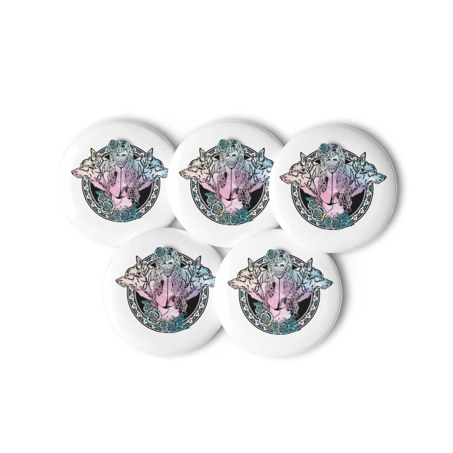 Set of pin buttons