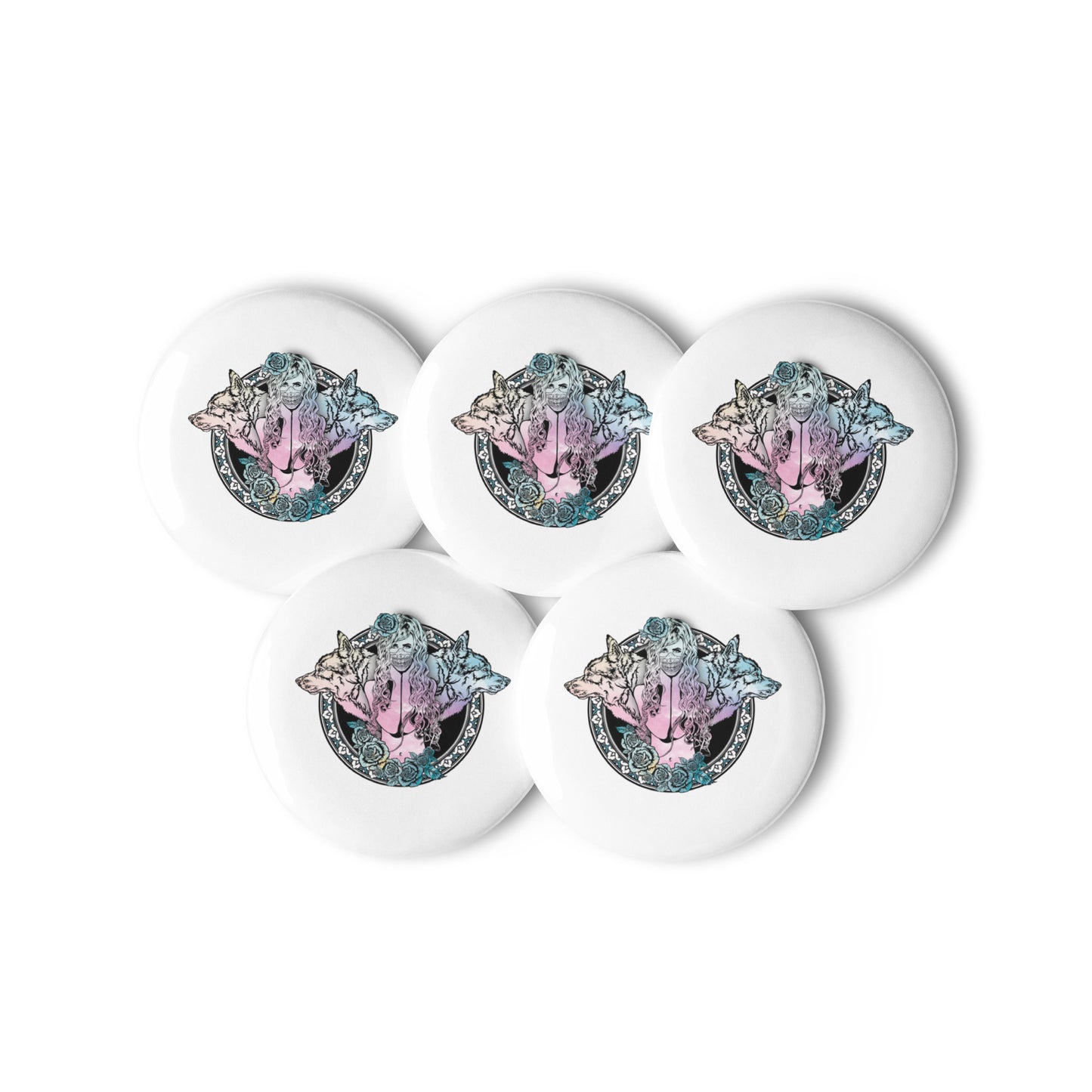 Set of pin buttons